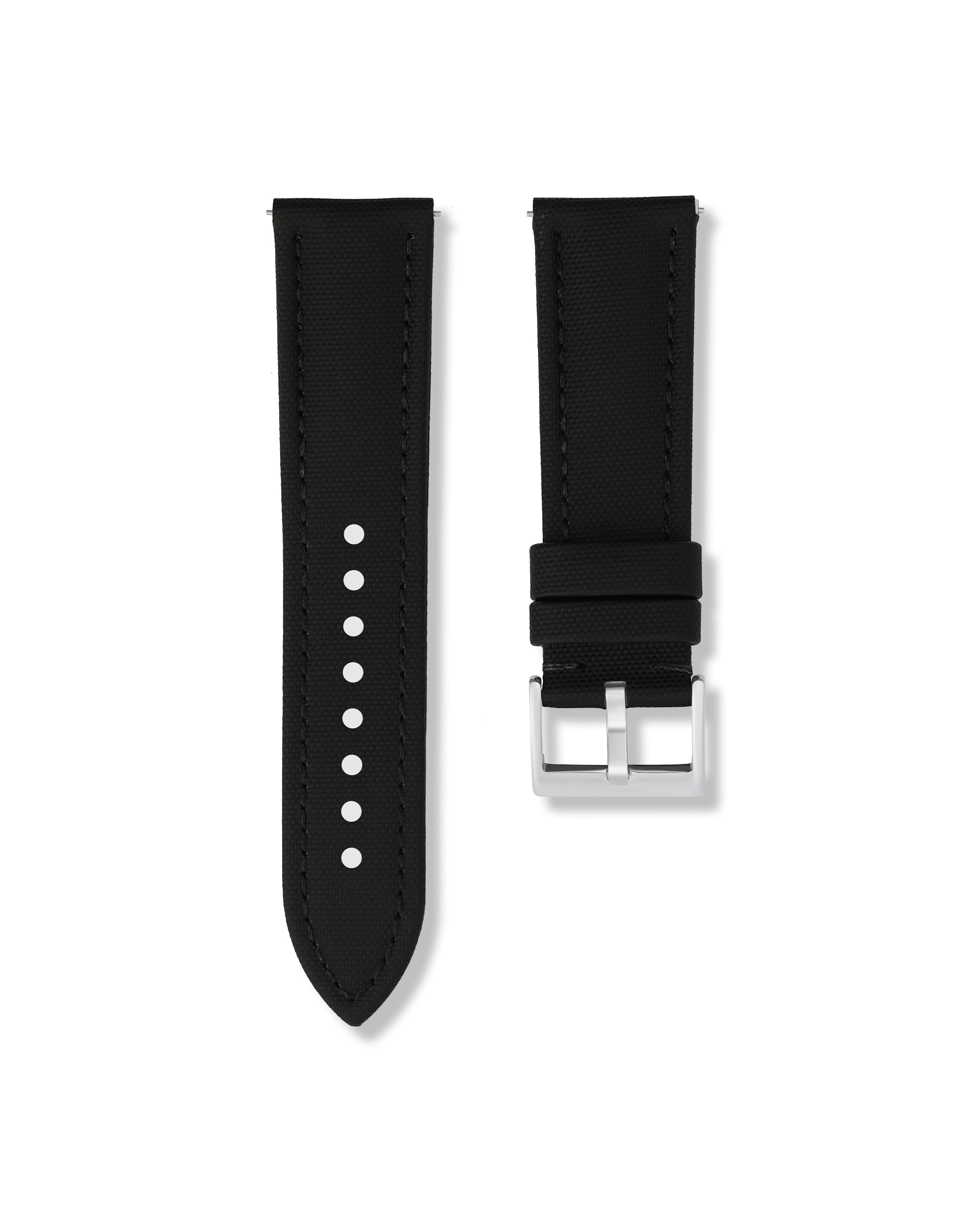 Tuxedo Black Sailcloth Watch Strap 24mm | WISSTRAPS