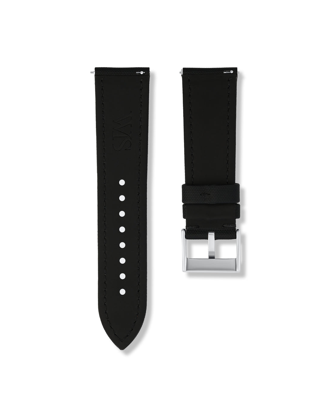 Tuxedo Black Sailcloth Watch Strap 24mm | WISSTRAPS