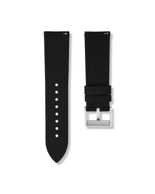 Tuxedo Black Sailcloth Watch Strap 24mm | WISSTRAPS