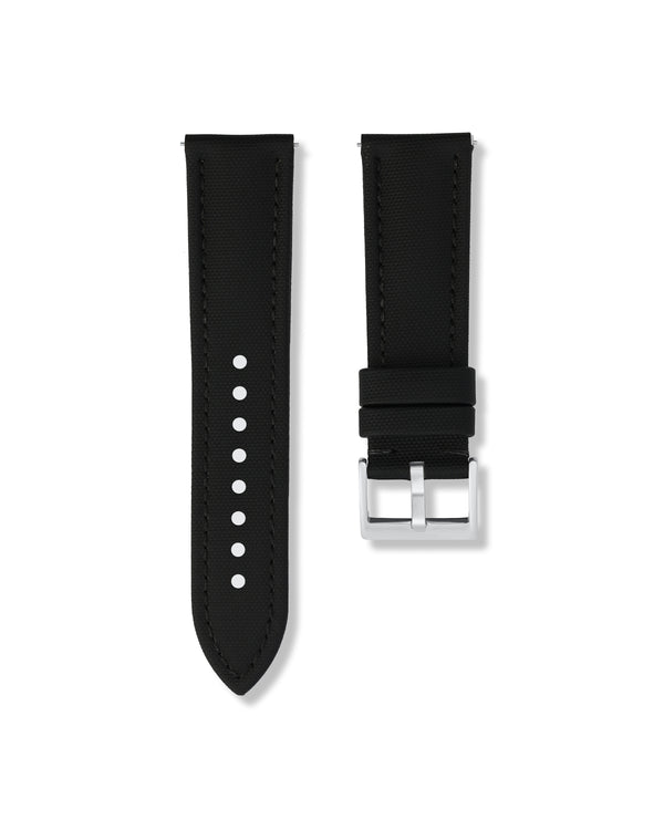 Tuxedo Black Sailcloth Watch Strap 24mm | WISSTRAPS