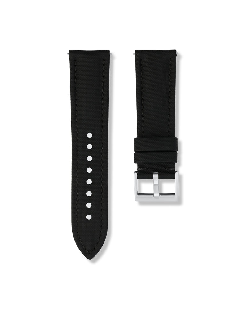 Tuxedo Black Sailcloth Watch Strap 24mm | WISSTRAPS