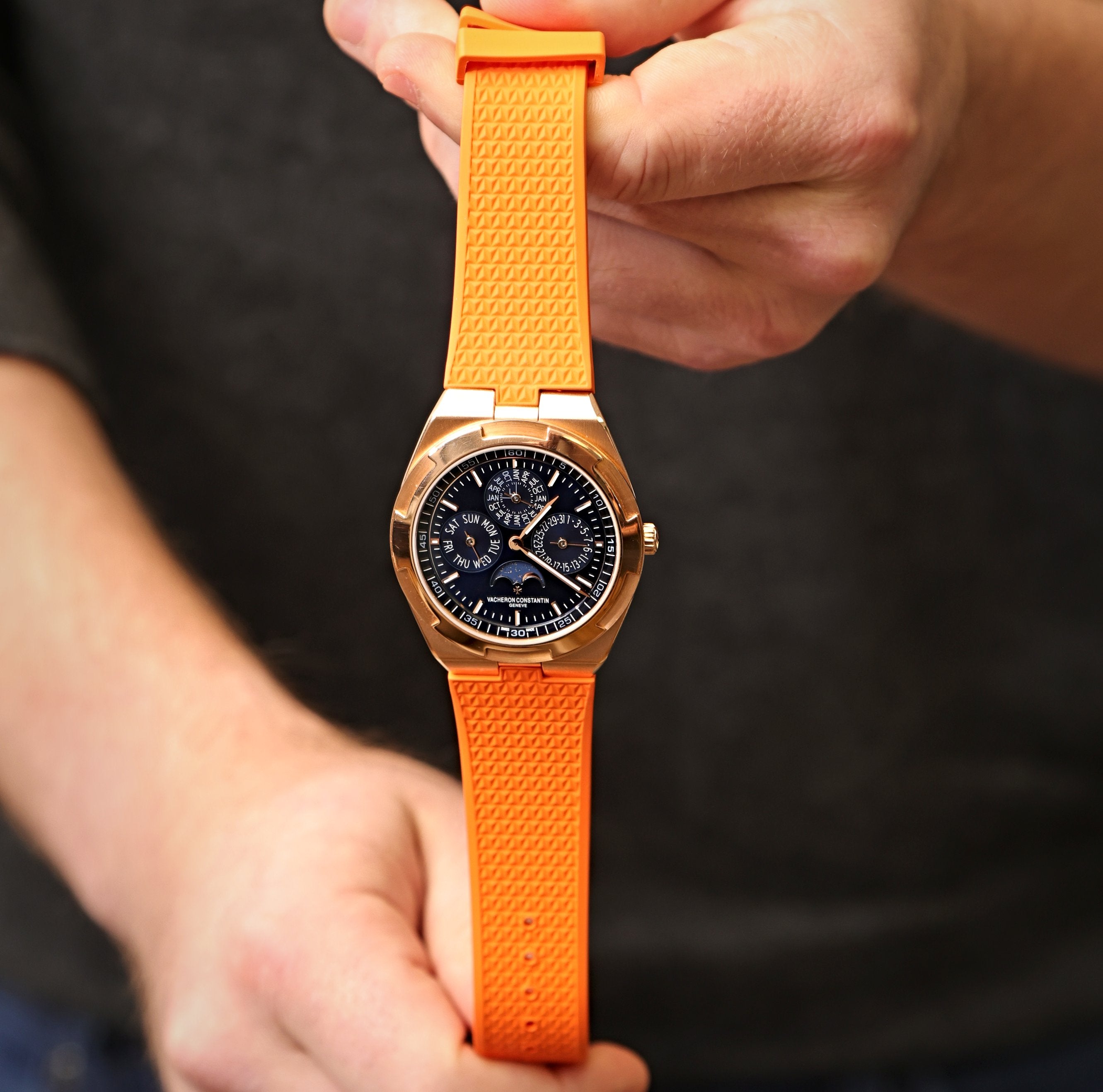 Orange Rubber WIS Watch Strap for Vacheron Constantin Overseas 