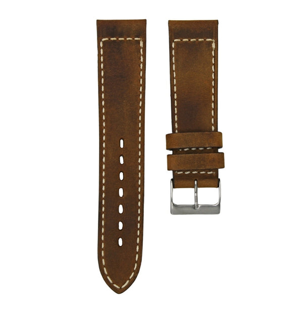 WEATHERED BROWN - HANDMADE ITALIAN LEATHER WATCH STRAP FOR BREITLING NAVITIMER SERIES