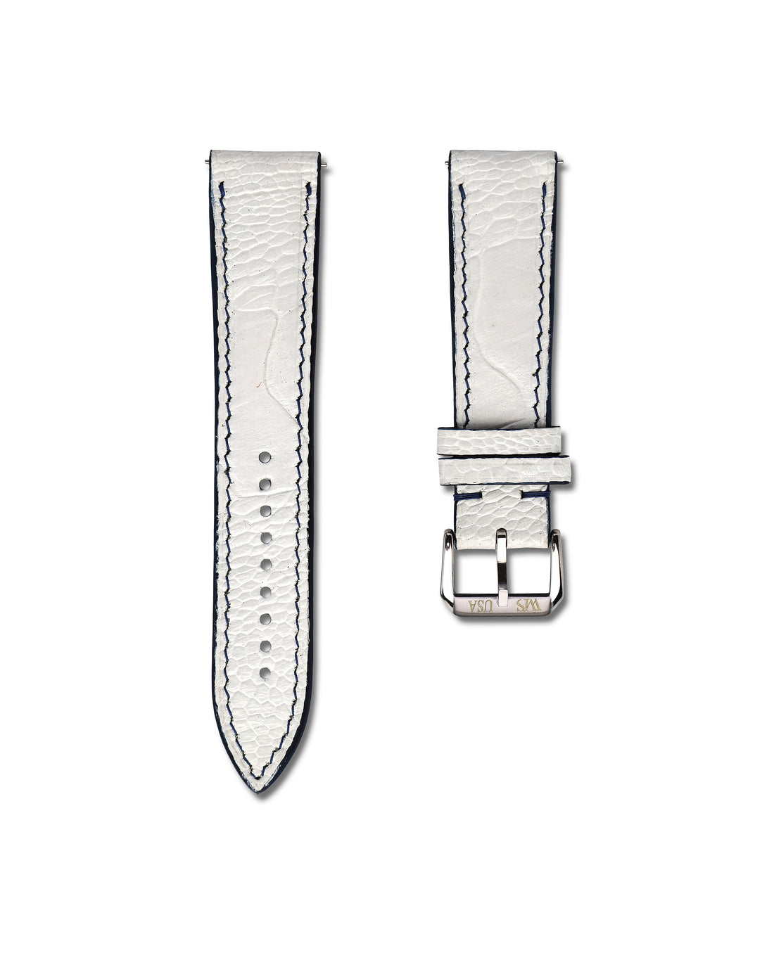 White Ostrich Leather WIS Watch Strap Limited Release250 Year USA Anniversary 