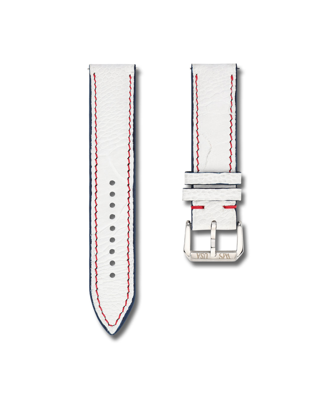 White Ostrich Leather WIS Watch Strap Limited Release250 Year USA Anniversary 