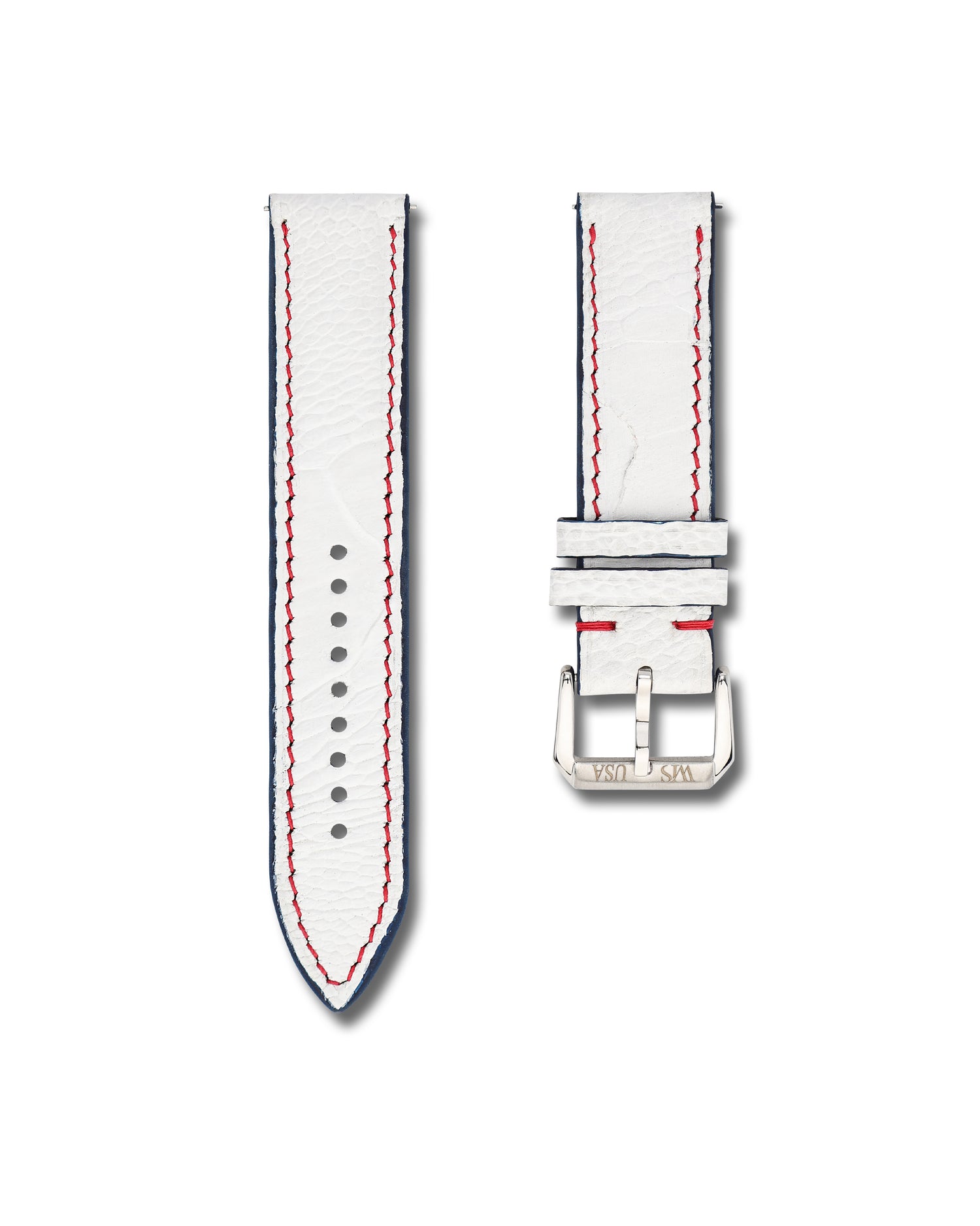 White Ostrich Leather WIS Watch Strap Limited Release250 Year USA Anniversary 