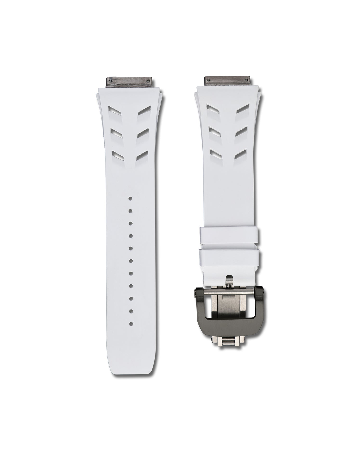 Polar White Rubber Watch Strap for Richard Mille 67-02