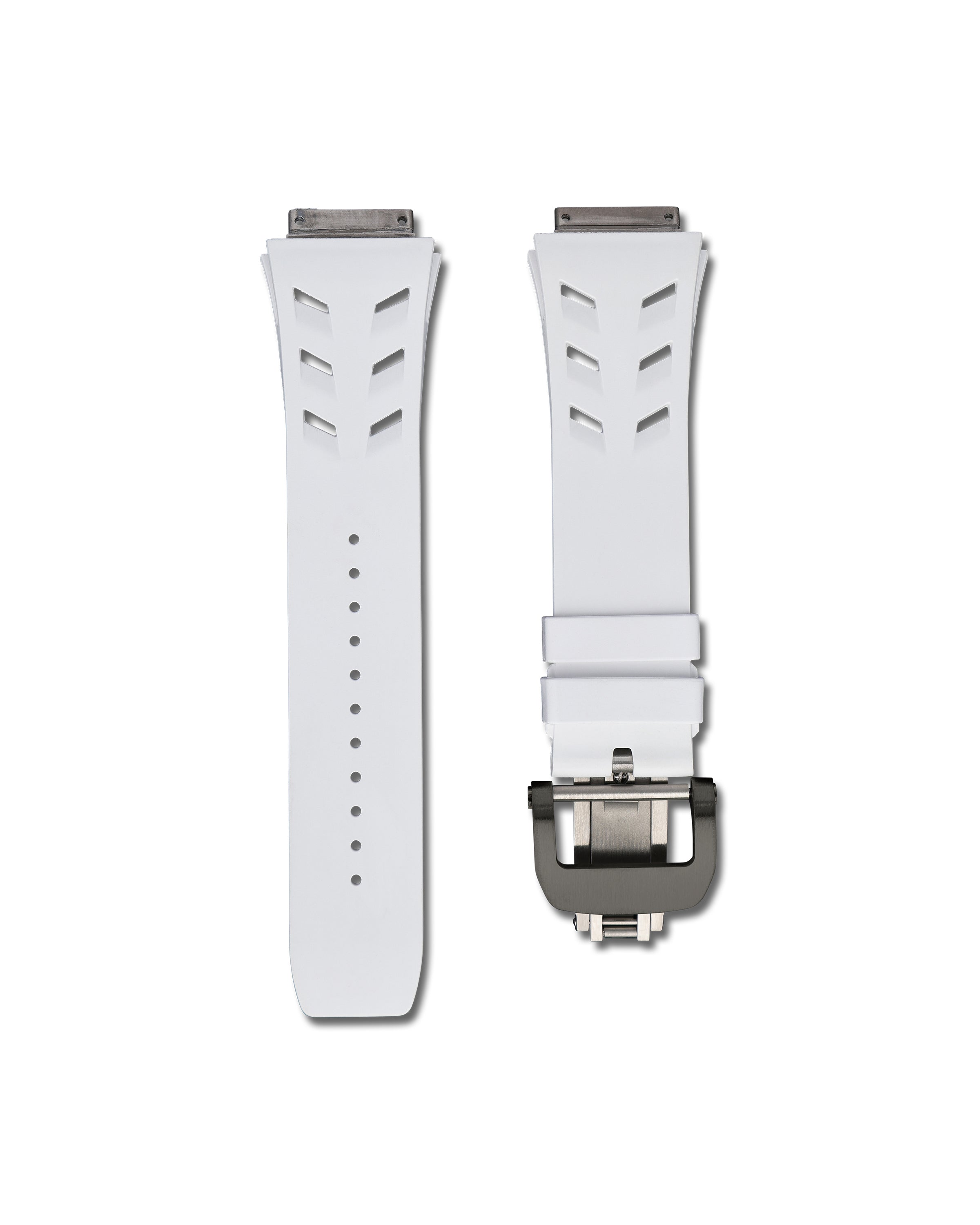 Polar White Rubber Watch Strap for Richard Mille 67-02
