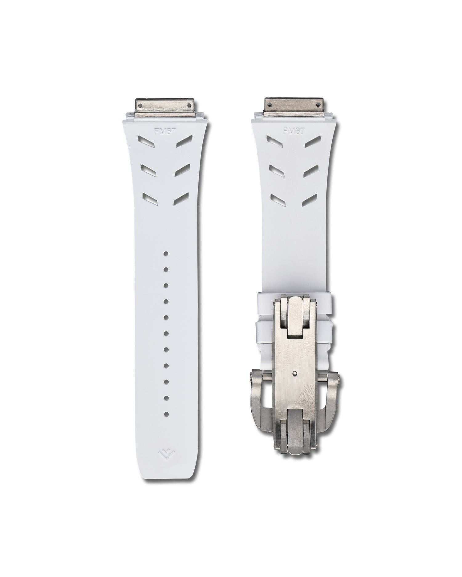 Polar White Rubber Watch Strap for Richard Mille 67-02