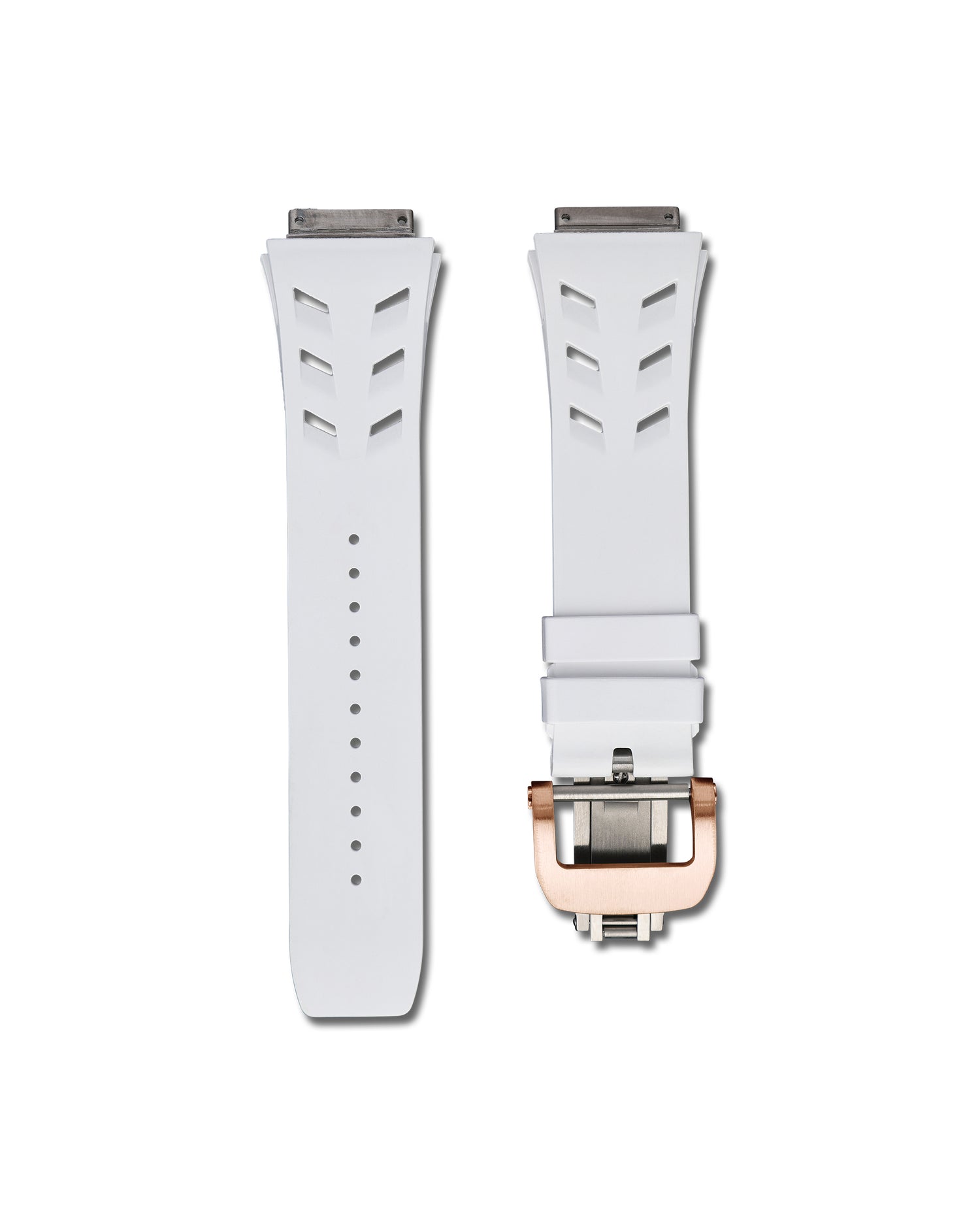 Polar White Rubber Watch Strap for Richard Mille 67-02