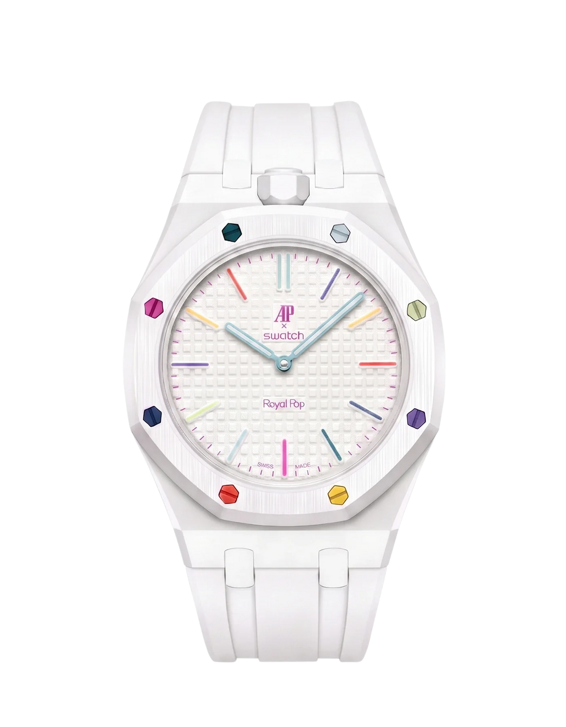 AP x Swatch Royal Pop White Rubber Wrist Strap | WIS Watch Straps