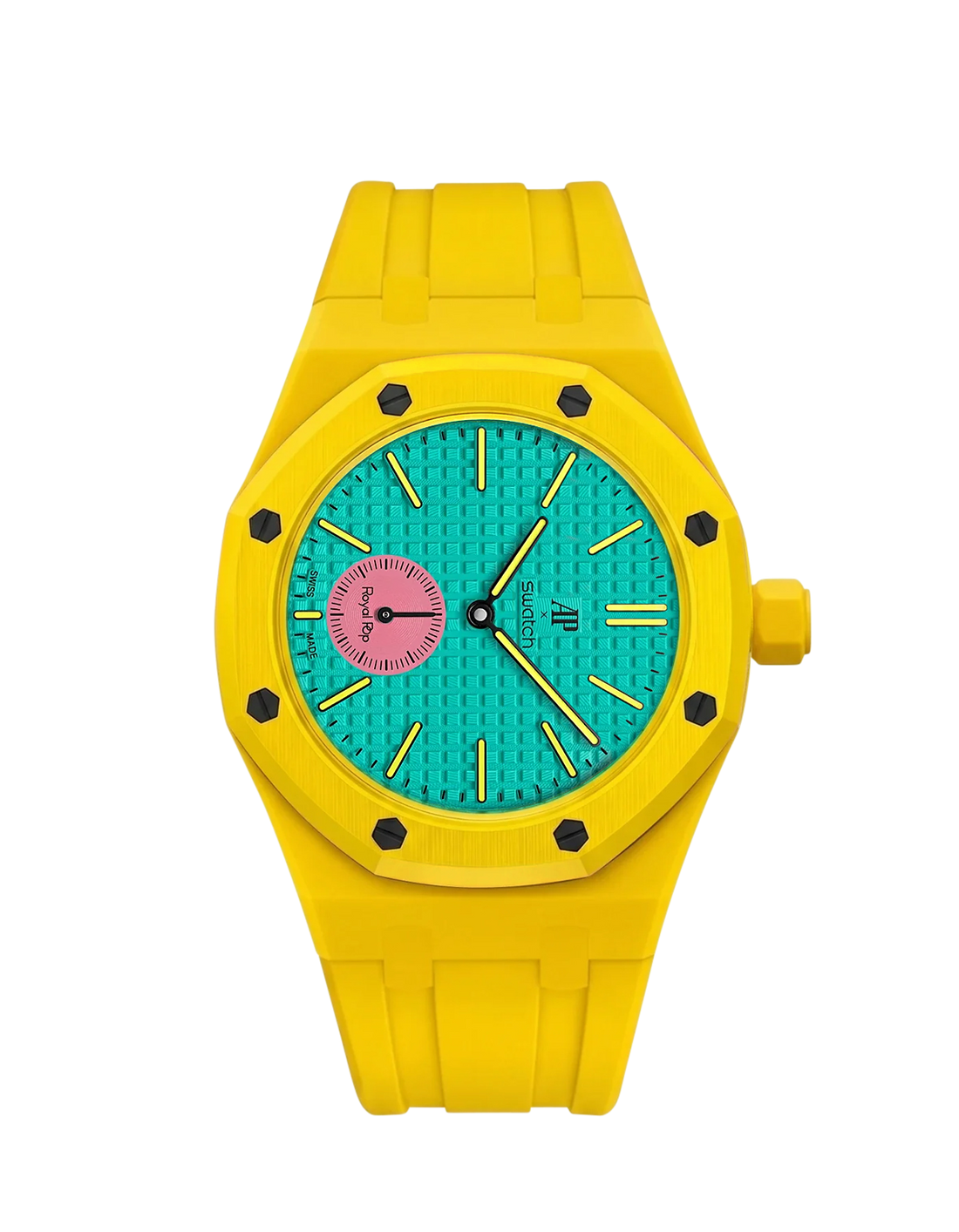 AP x Swatch Royal Pop Yellow Rubber Wrist Strap | WIS Watch Straps