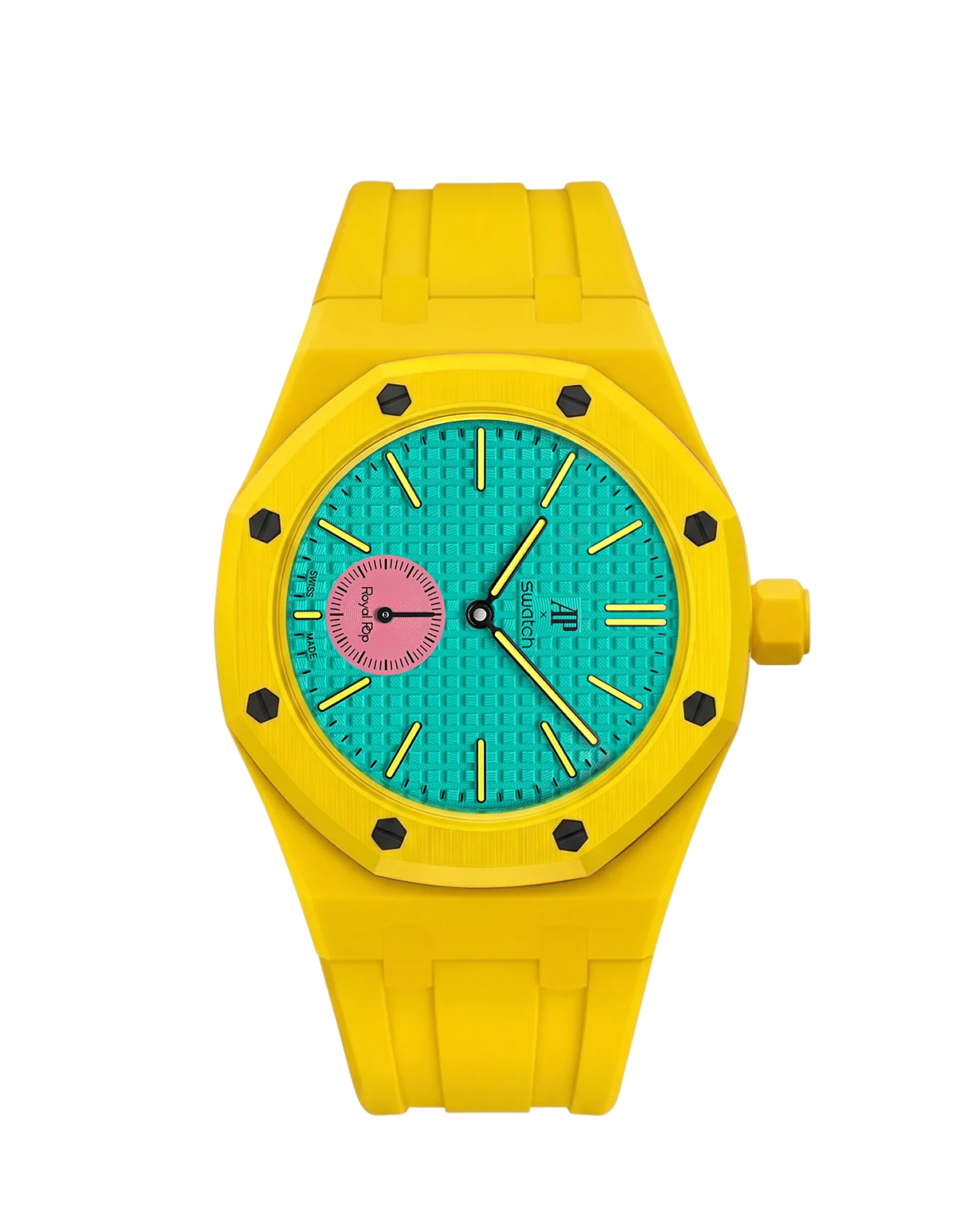 AP x Swatch Royal Pop Yellow Rubber Wrist Strap | WIS Watch Straps