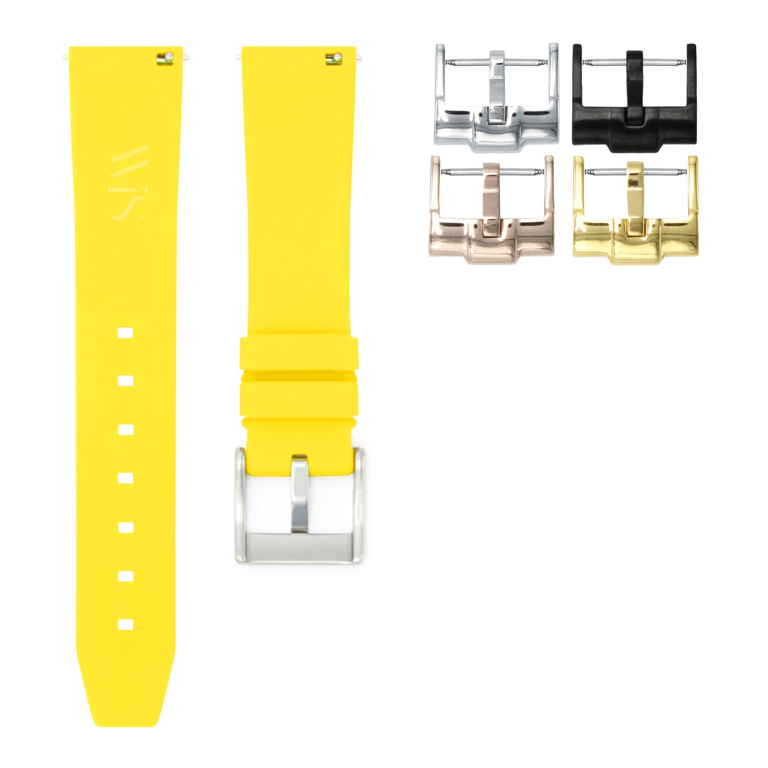 Lemon Yellow - Quick Release Rubber Watch Strap For Longines Record Collection