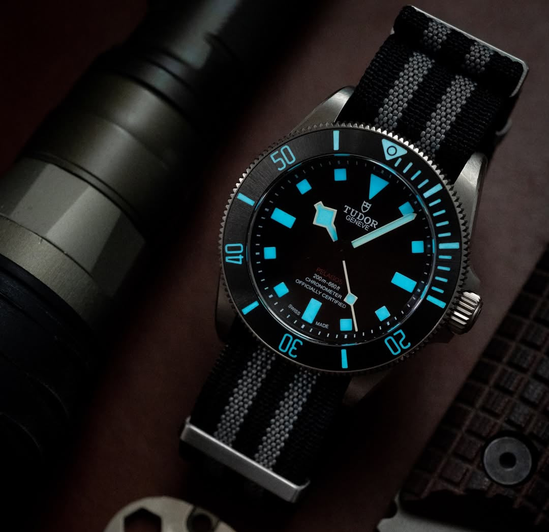 Black with Grey Striped Woven Nylon | WIS Watch Straps