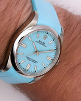 Glacier Blue - Rubber Watch Strap For Rolex Oyster Perpetual