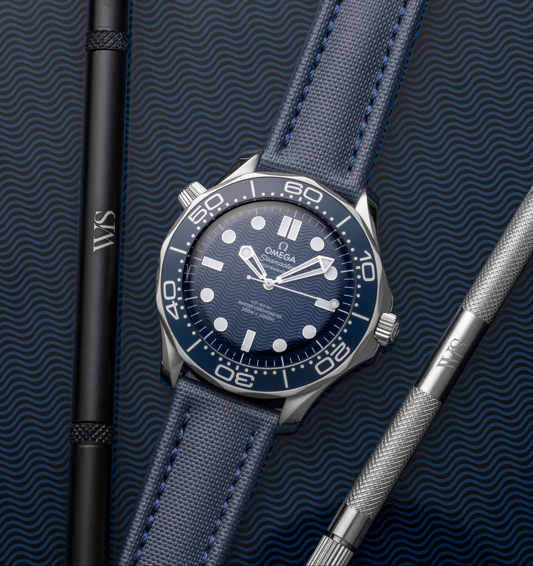 20mm Blue Sailcloth Quick Release Watch Band | WIS Watch Straps