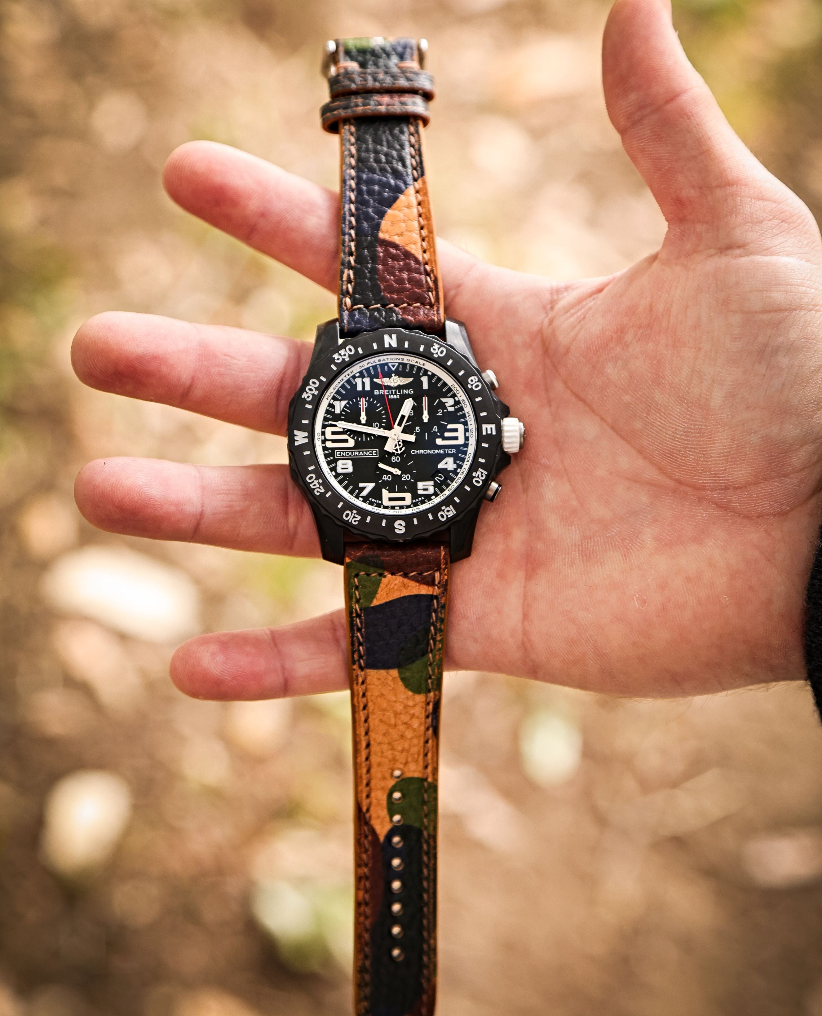 Camo Leather Exotic Watch Strap Quick Release Handmade | WIS Watch Straps