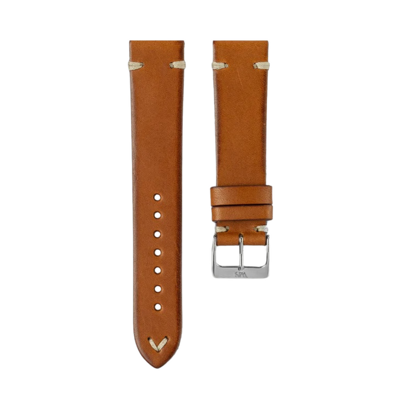 Woodland Brown - Stitched Leather Watch Strap For Longines 1832