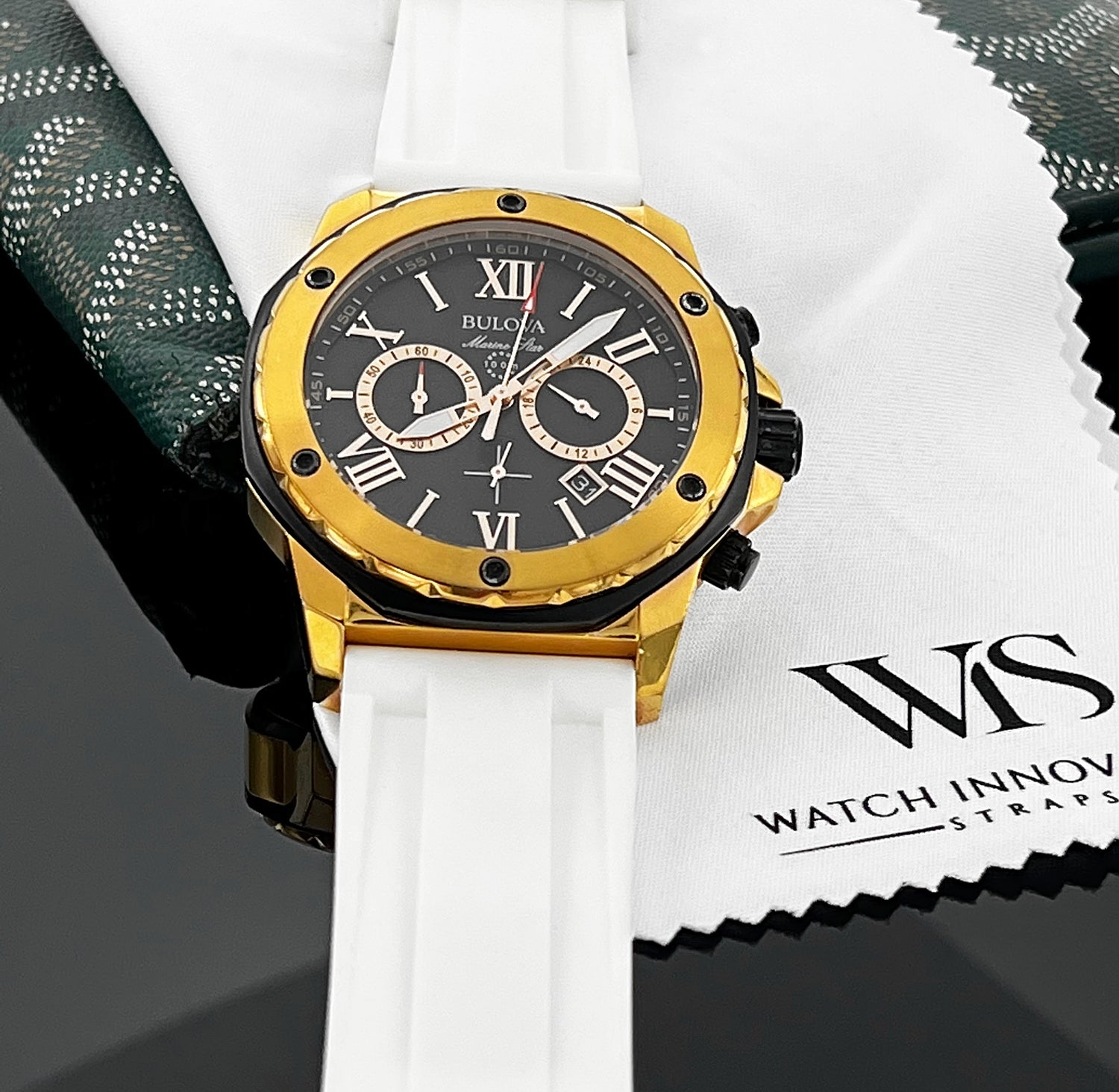 Pearl White - Rubber Watch Strap For Bulova Marine Star