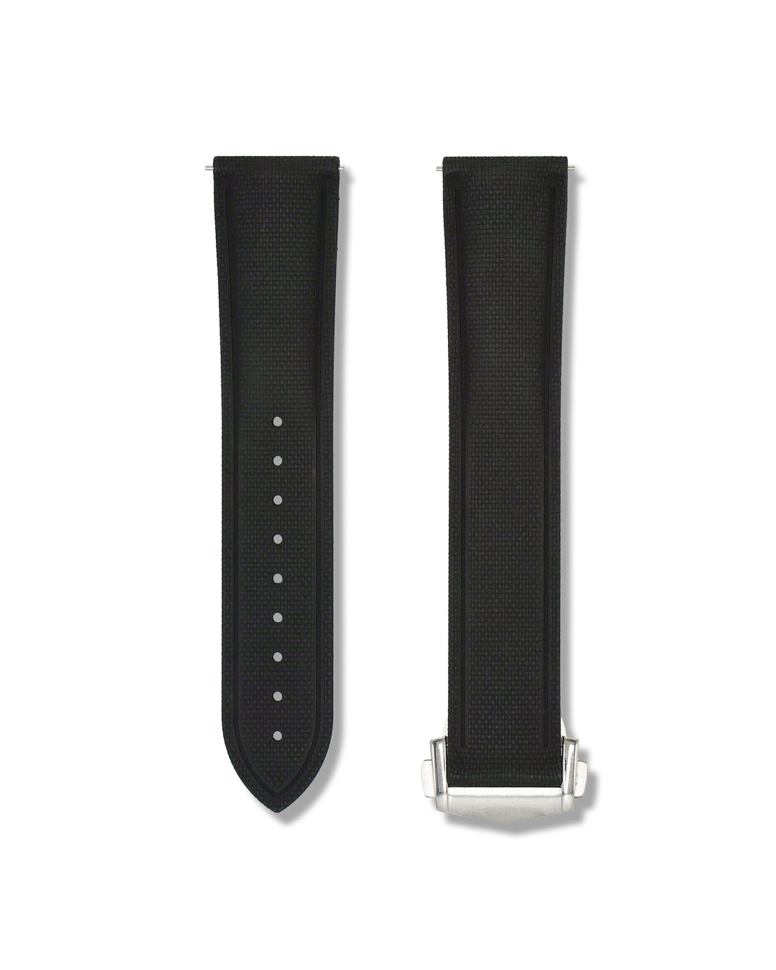 Black Textured Rubber Watch Strap Quick Release 20mm | WIS Watch Straps