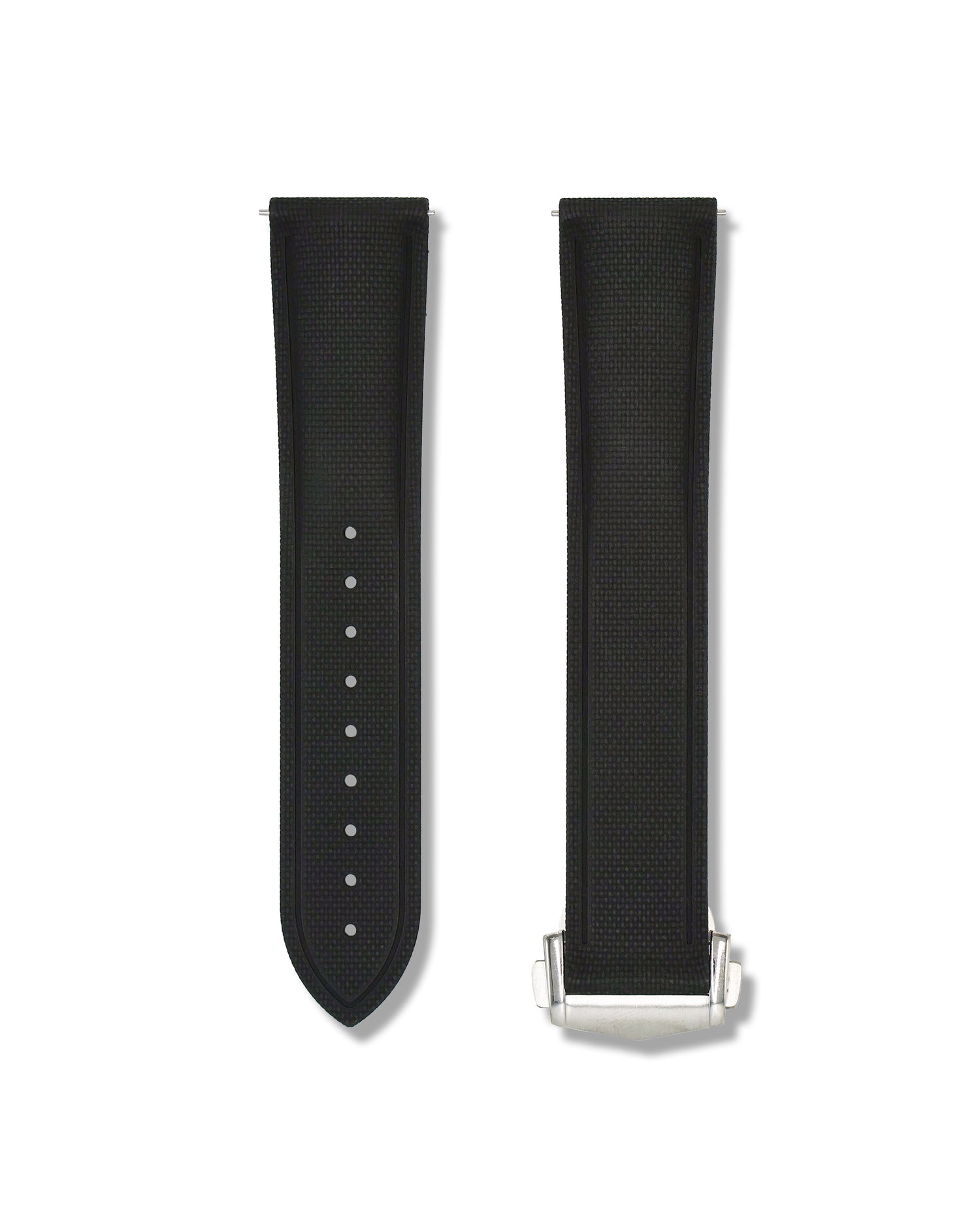 Black Textured Rubber Watch Strap Quick Release 20mm | WIS Watch Straps