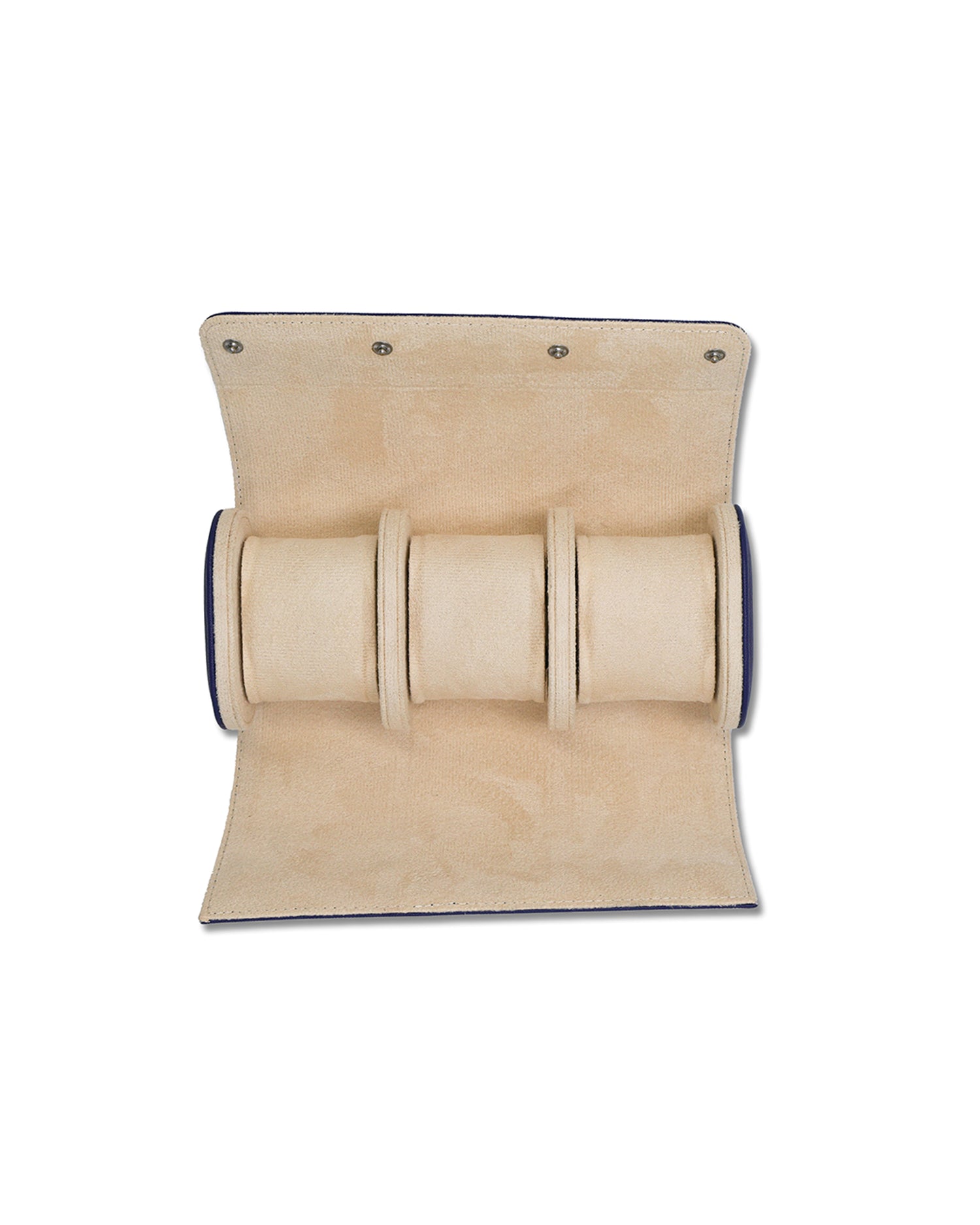 3 Slot Watch Roll Blue Leather | WIS Watch Straps