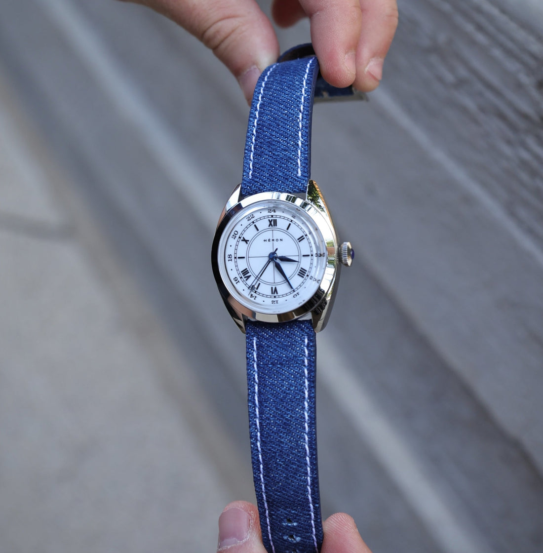 Blue Jean Denim Leather WIS Watch Straps