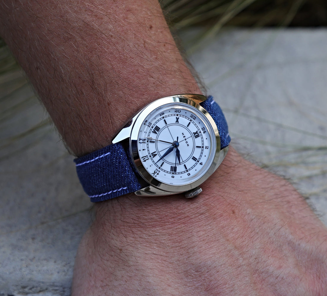 Blue Jean Denim Leather WIS Watch Strap