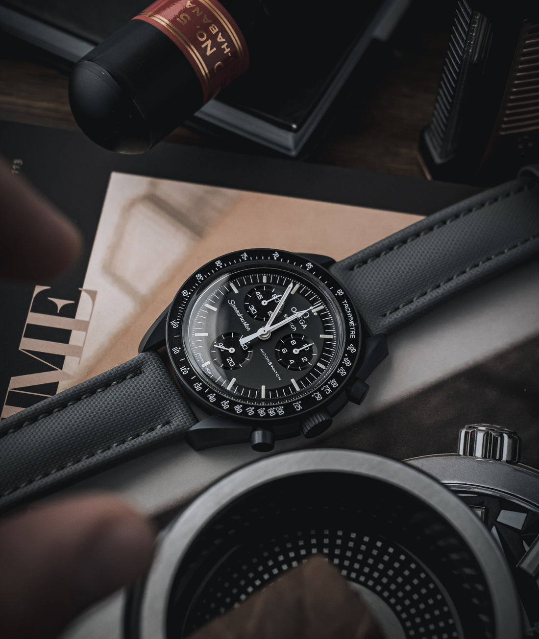 Grey 20mm Sailcloth Quick Release Watch Band | WIS Straps