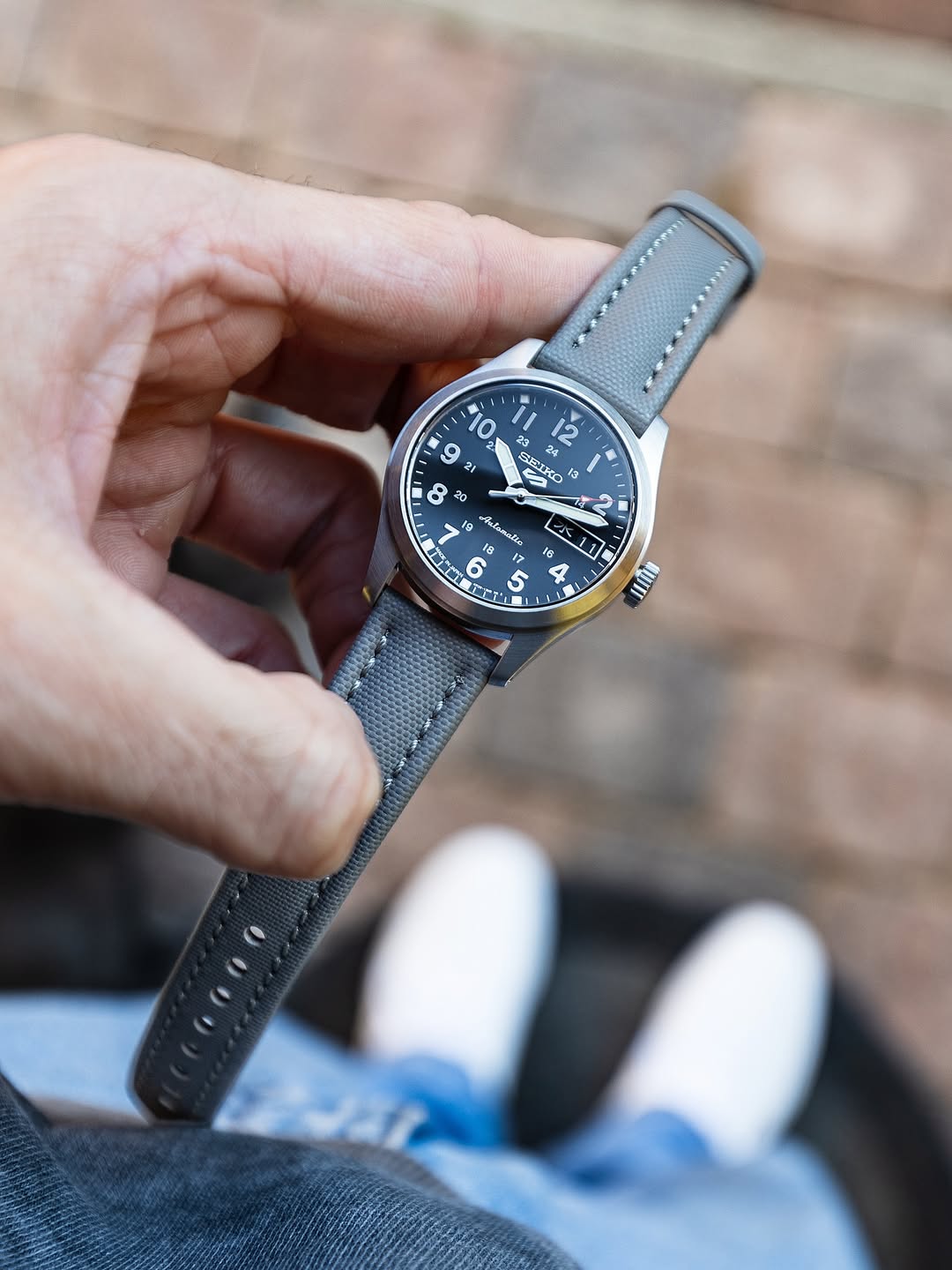 Grey Sailcloth Quick Release Watch Strap 20mm | WIS Watch Straps