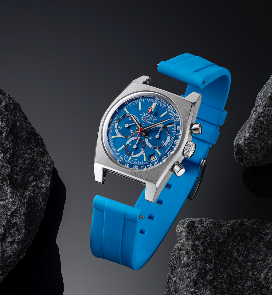 Miami Blue Quick Release Rubber Watch Band | WIS Watch Straps