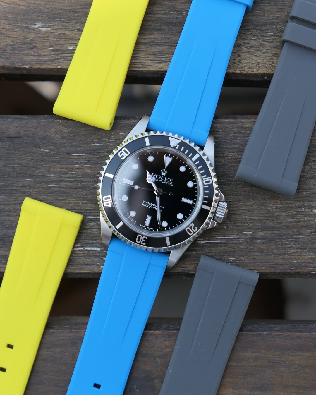 Miami Blue Rubber 20mm Quick Release Watch Band | WIS Watch Straps