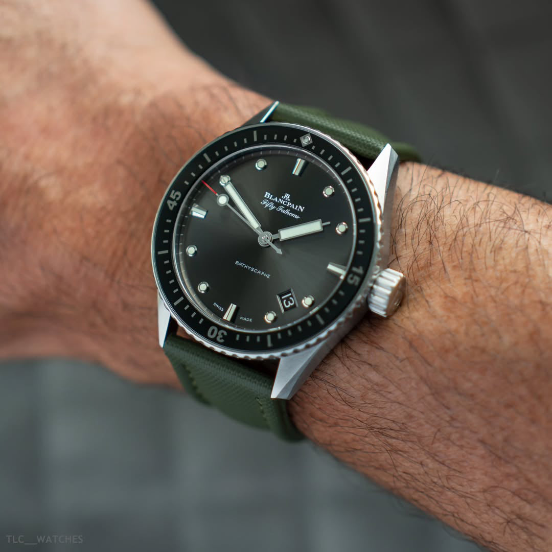 Green Sailcloth Quick Release Watch Strap | WIS