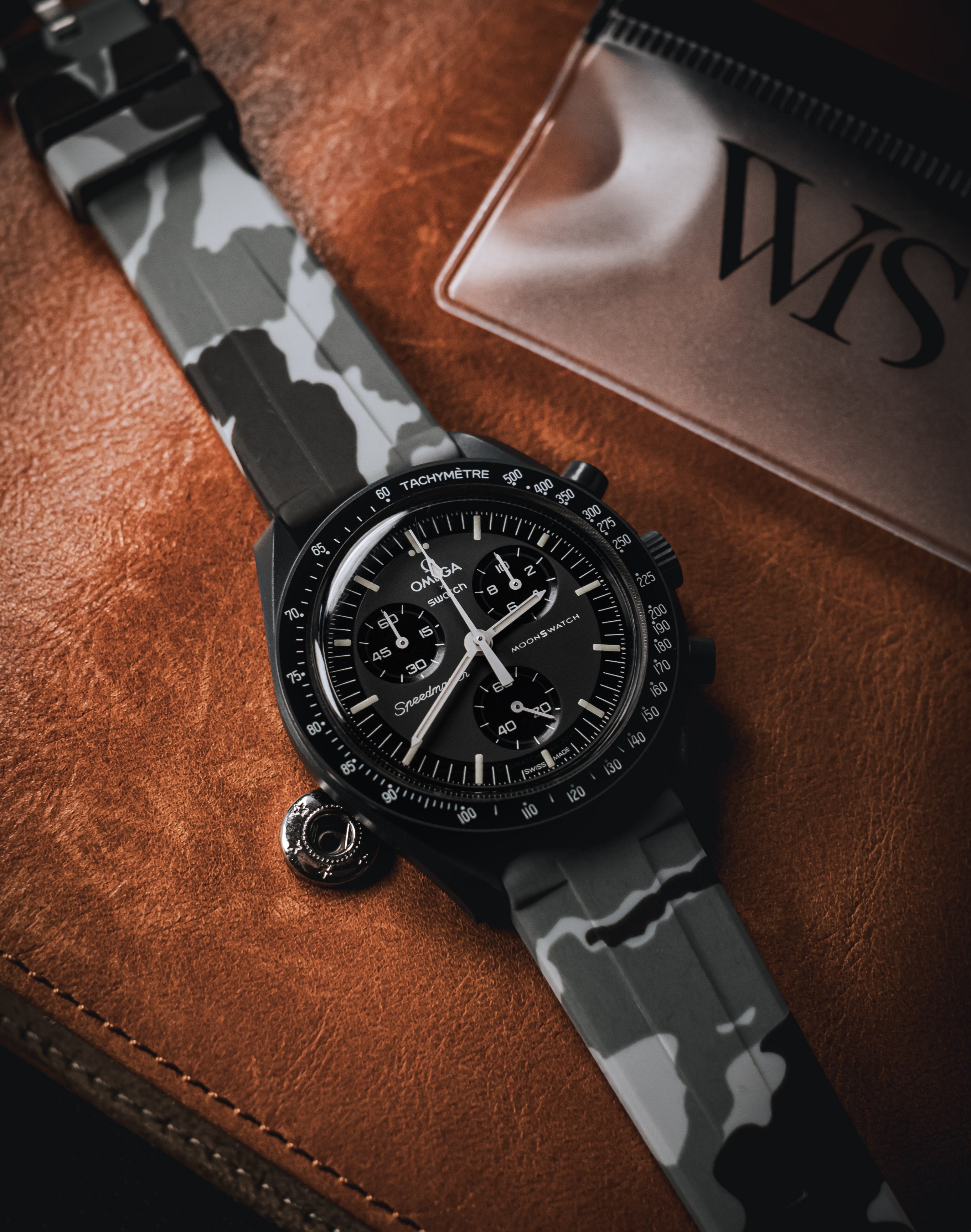 Arctic Camo - Quick Release Rubber Watch Strap For Omega x Swatch Moonswatch