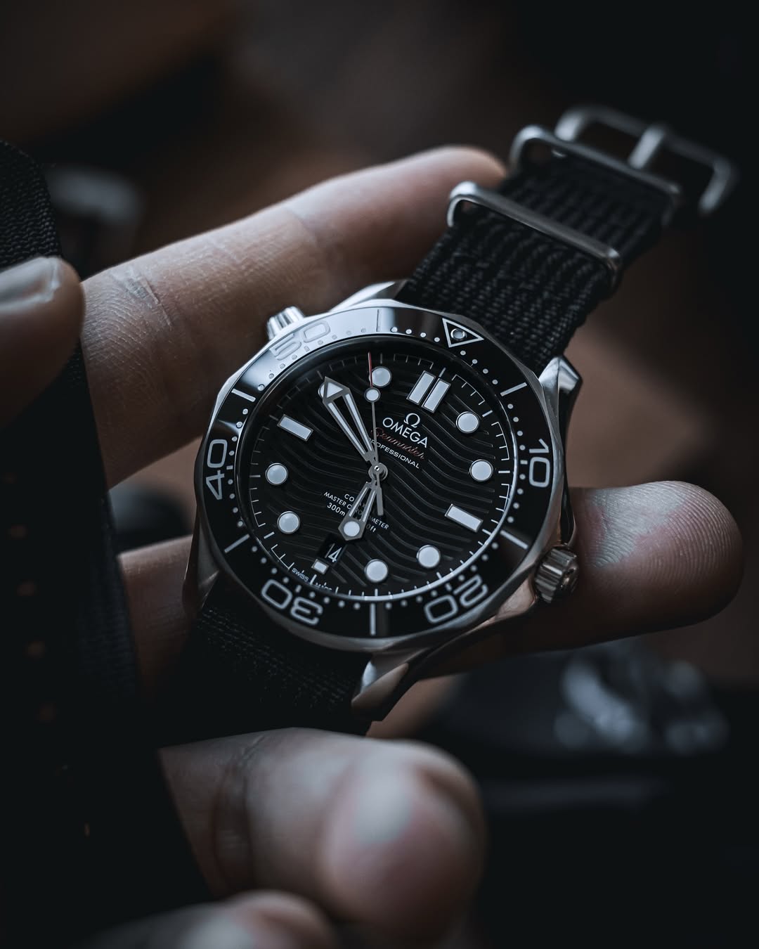 Omega Seamaster on WIS Woven Nylon Black 20mm strap