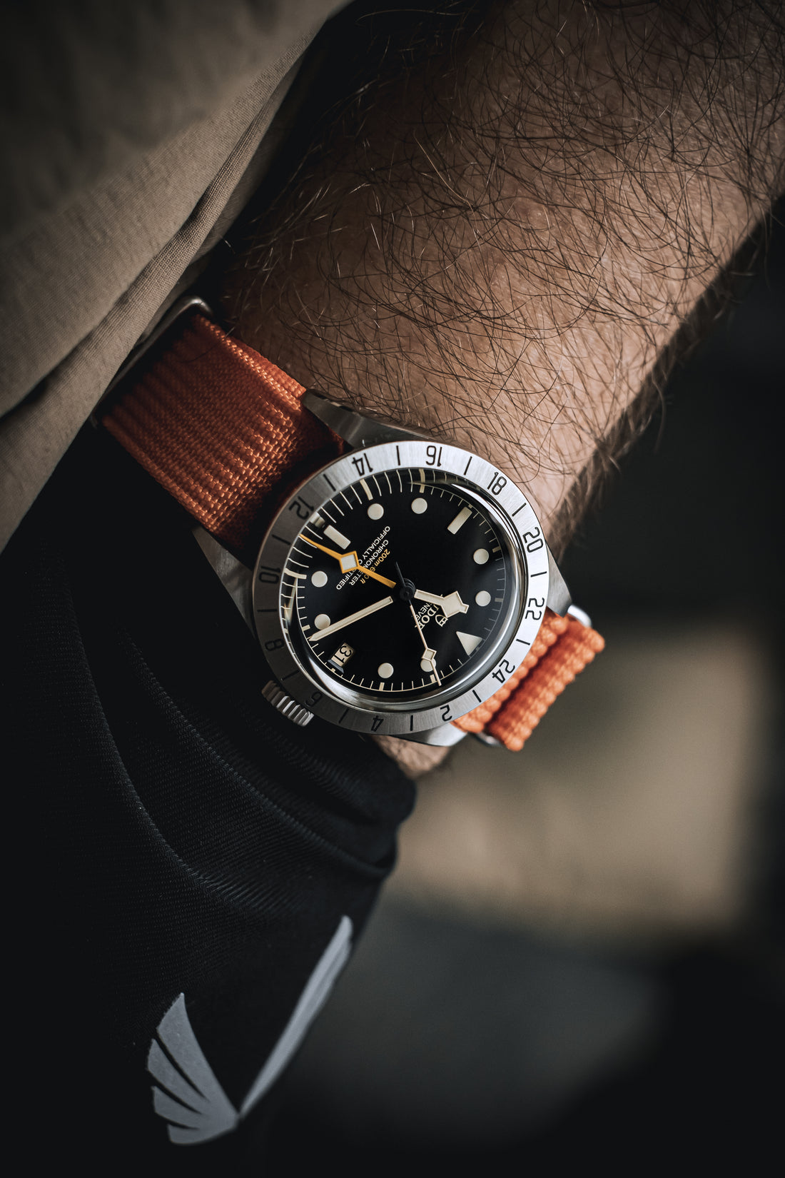 Naranja mandarina - Correa de reloj Nato para Tudor Fastrider