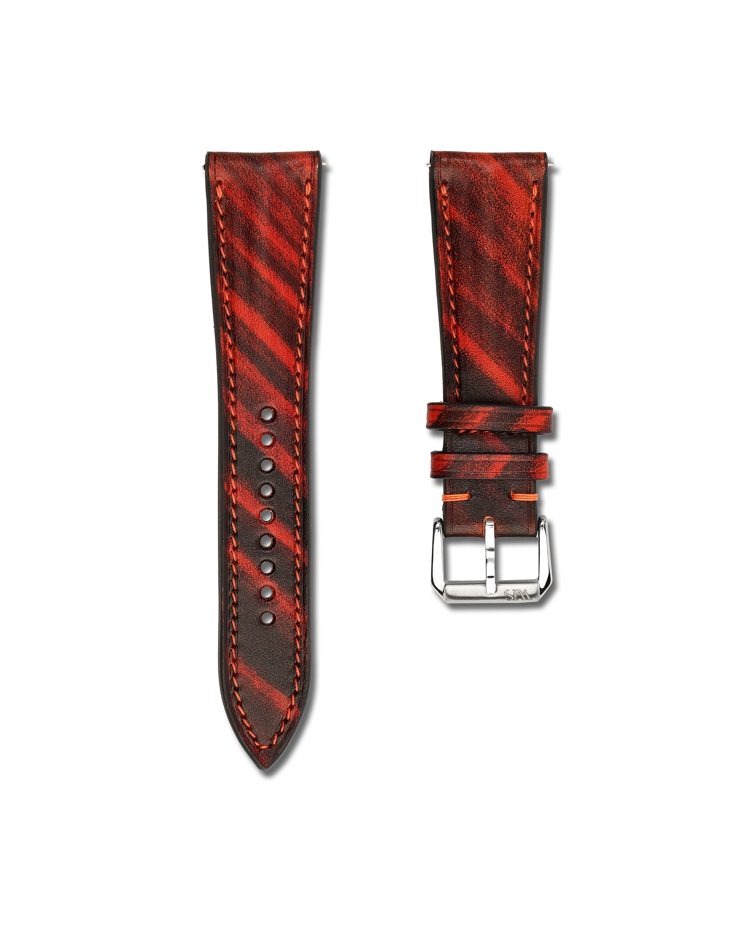 Orange Brushed Handmade Calf Leather WIS Watch Strap