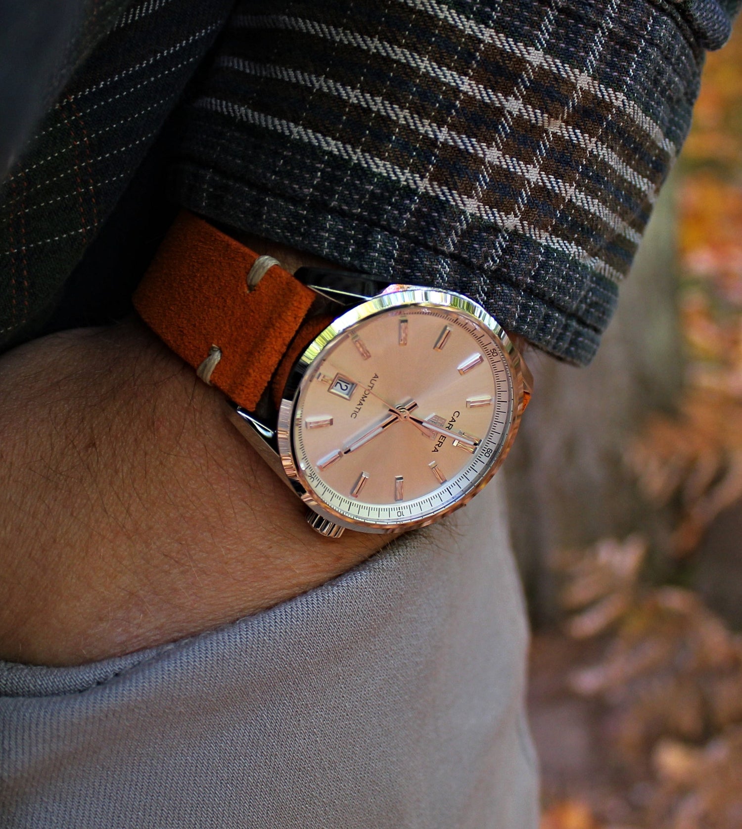 Orange Suede Leather Watch Strap 20mm | WIS