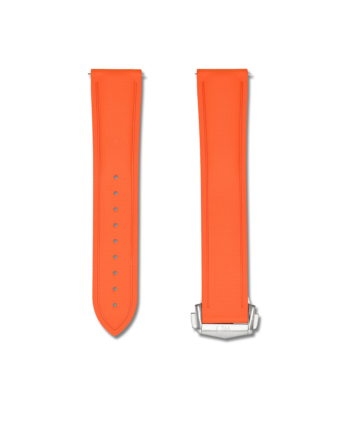 Orange Deployant Clasp Sailcloth Rubber Quick Release Watch Band | WIS Watch Straps