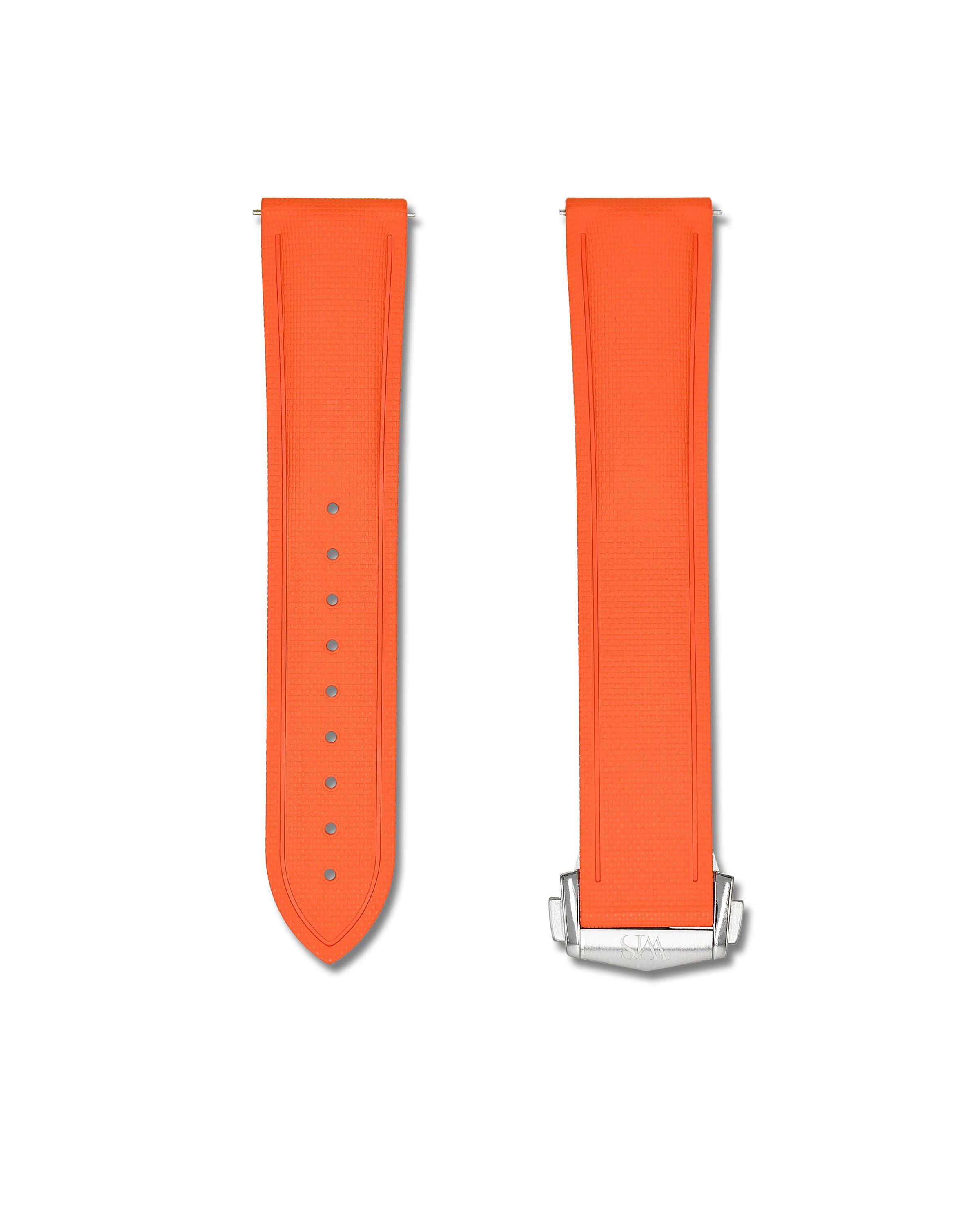 Orange Deployant Clasp Sailcloth Rubber Quick Release Watch Band | WIS Watch Straps