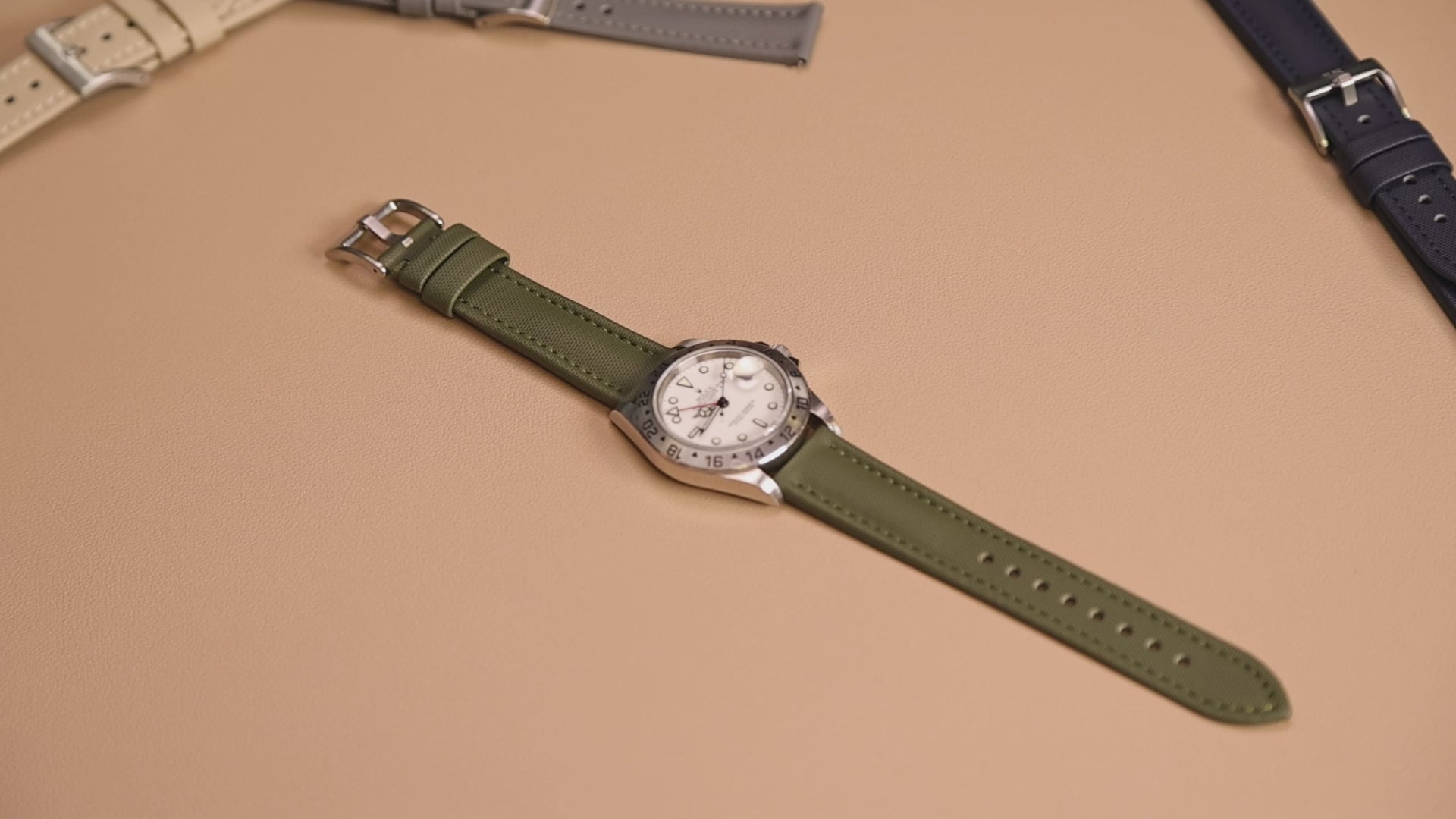 Green Sailcloth Quick Release Watch Band | WIS Watch Straps