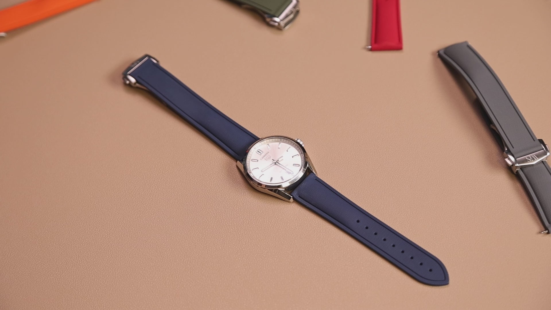 Blue Deployant Clasp Rubber Sailcloth Watch Strap | WIS Watch Straps