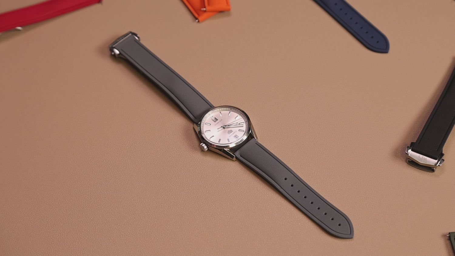 Grey Deployment Clasp Rubber Sailcloth Watch Strap | WIS Watch Straps