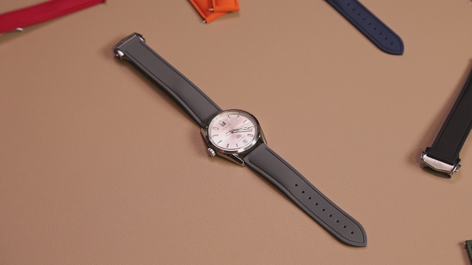 Grey Deployment Clasp Rubber Sailcloth Watch Strap | WIS Watch Straps
