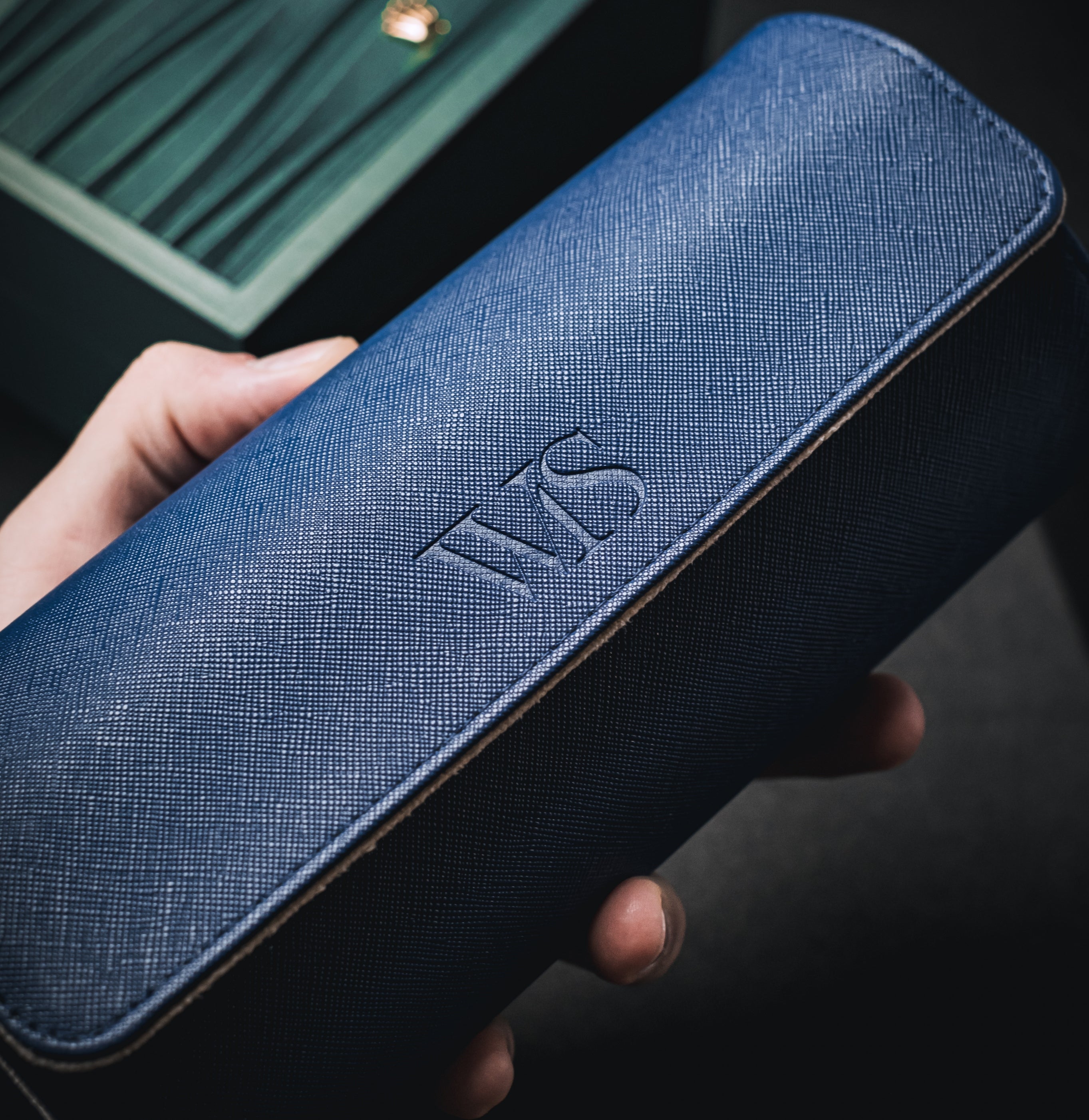 Load video: WIS Straps Saffiano Leather Watch Roll