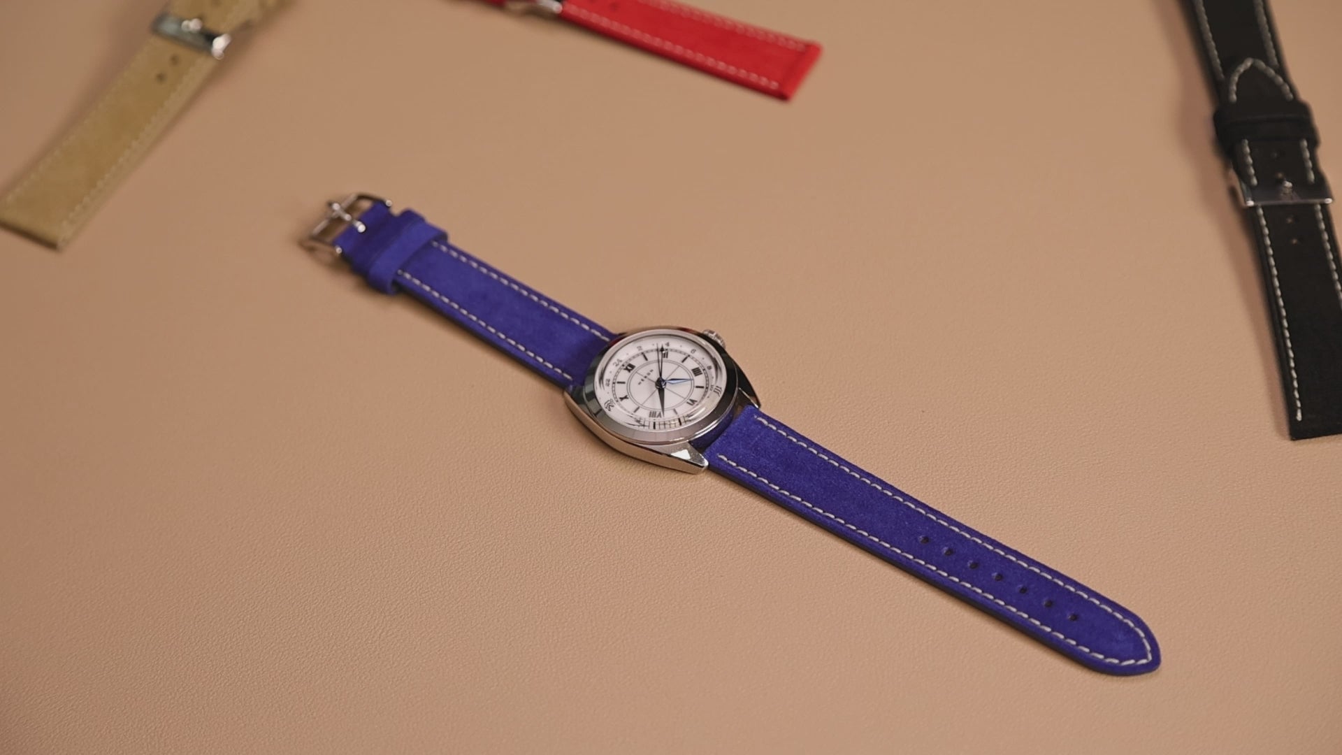 Blue Suede Leather Watch Band | WIS Watch Straps