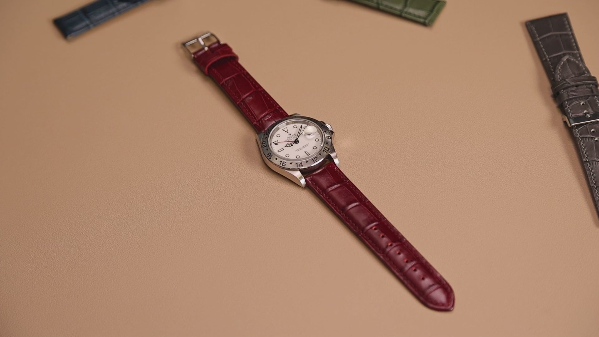 Red Alligator Leather Watch Strap | WIS Watch Straps