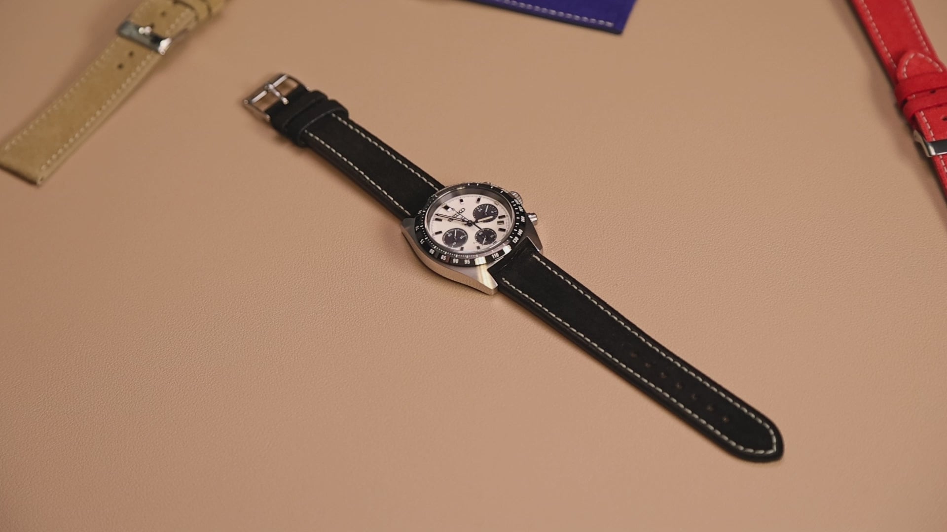 Black Suede Calf Leather Watch Strap | WIS Watch Straps