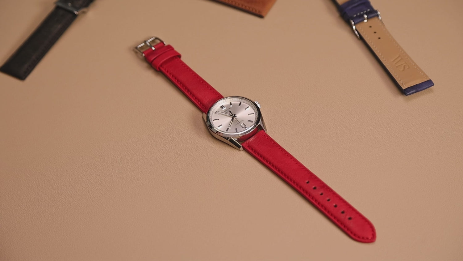 Red Calf Leather Watch Band | WIS Watch Straps
